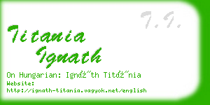 titania ignath business card